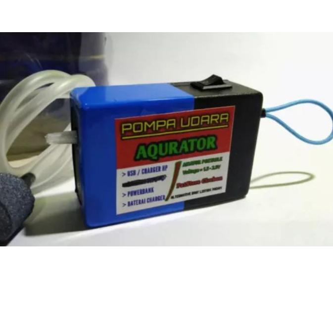 ❤[TURUN HARGA]❤ Airator Portable Charger Mesin Pompa Udara Aquarium Udang Umpan Airpump baterai char