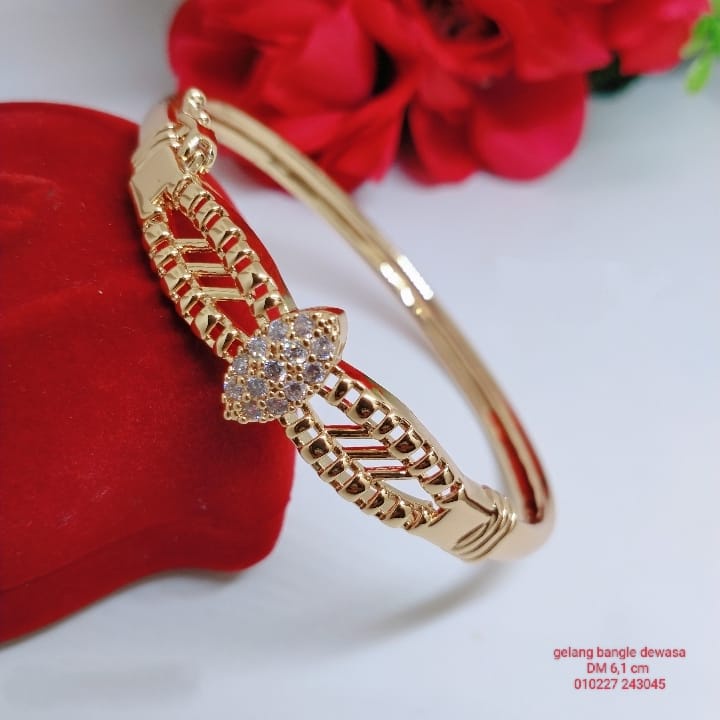 Gelang Tangan Bangle Wanita Titanium Xuping Perhiasan Aksesoris Fashion Lapis Emas Anti Luntur