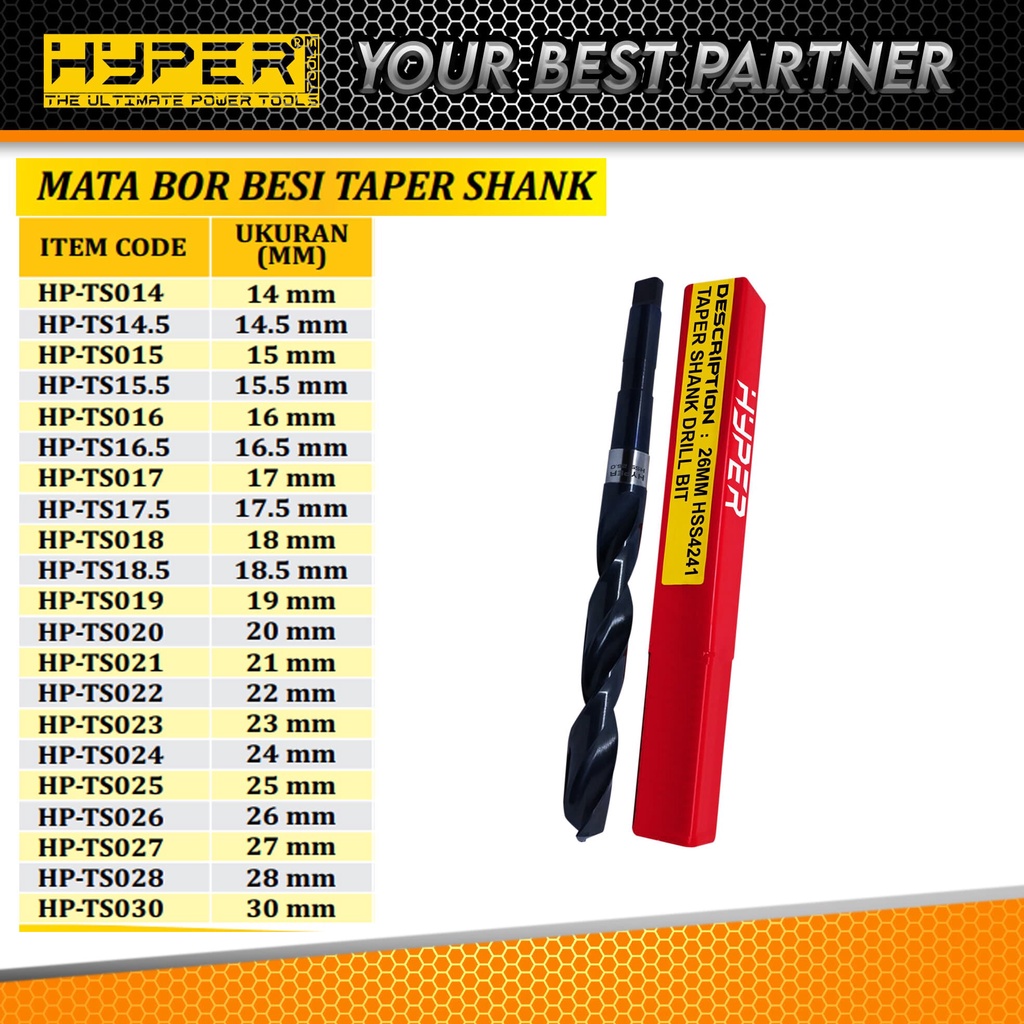 MATA BOR BESI TAPER SHANK 14; 14.5 MM HYPER