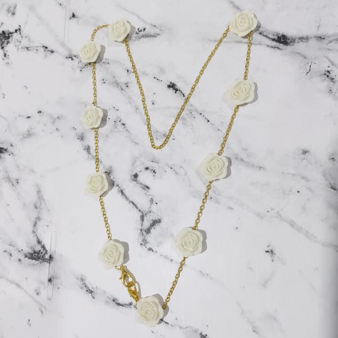 BEST SALE Kalung Masker Tali Gantungan Mask Strap Korea Gold Chain with Flower