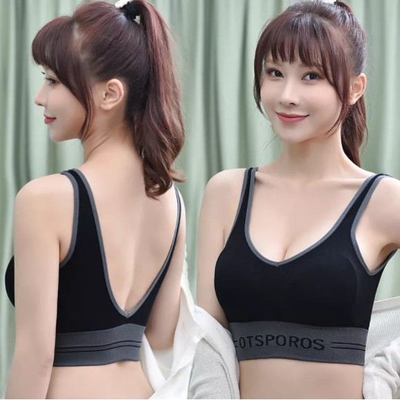 Gobra ♕ PW104 Sport Bra Wanita Tanpa Kawat Yoga Gym Bra Wanita Korea Fashion Push Up Tanpa Kawat Import COD