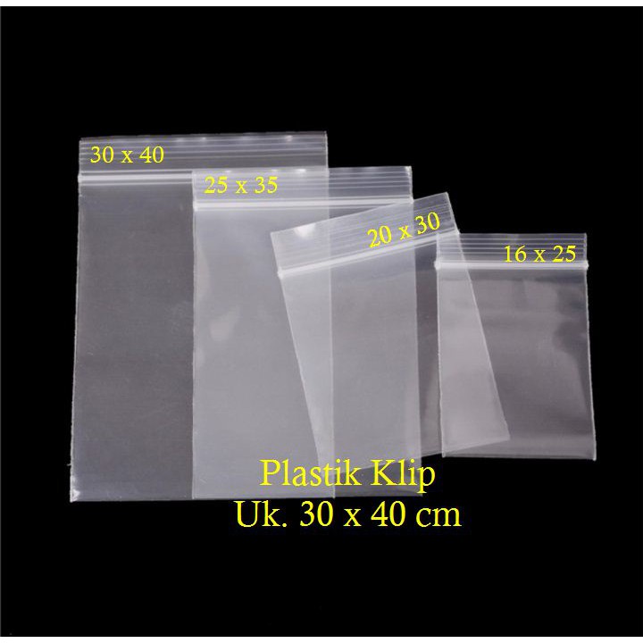 TERMURAH Plastik Klip 30x40 Seal Ziplock Zipper Kemasan Baju Hijab Kaos Distro 30 x 40 Clip Segel