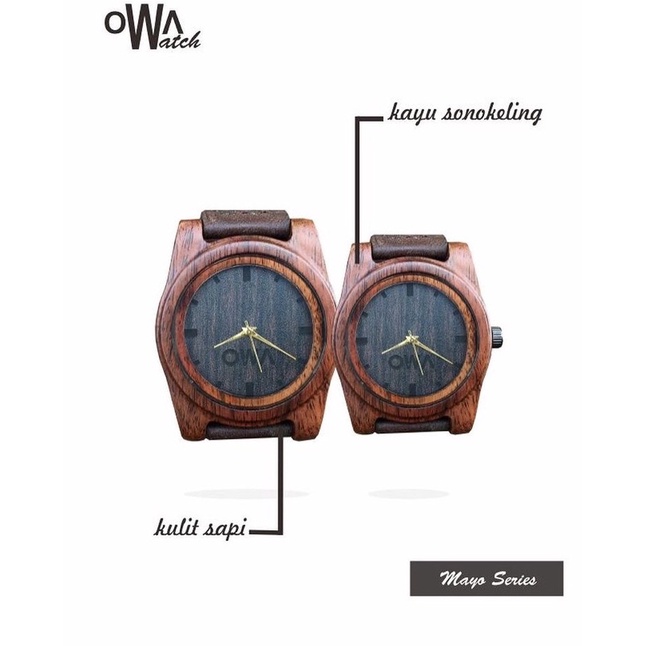 owa kalingga couple series jam tangan kayu couple - jam tangan wanita - jam tangan pria  jam tangan 