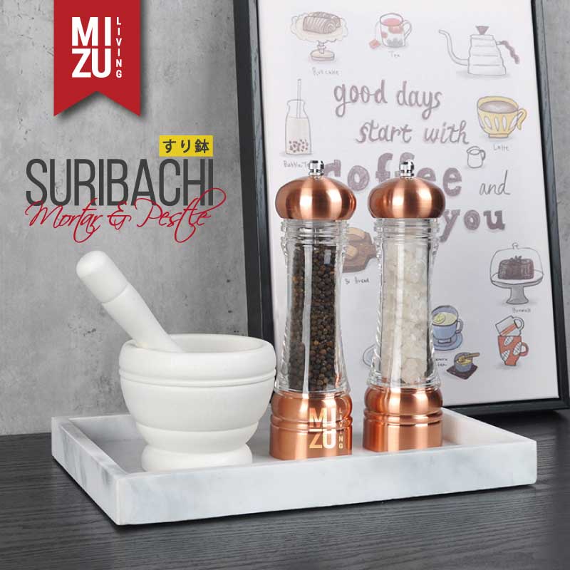 MIZU SURIBACHI Mortar &amp; Pestle Ulekan Dapur Cobekan Bumbu Masak Tumbukan Obat