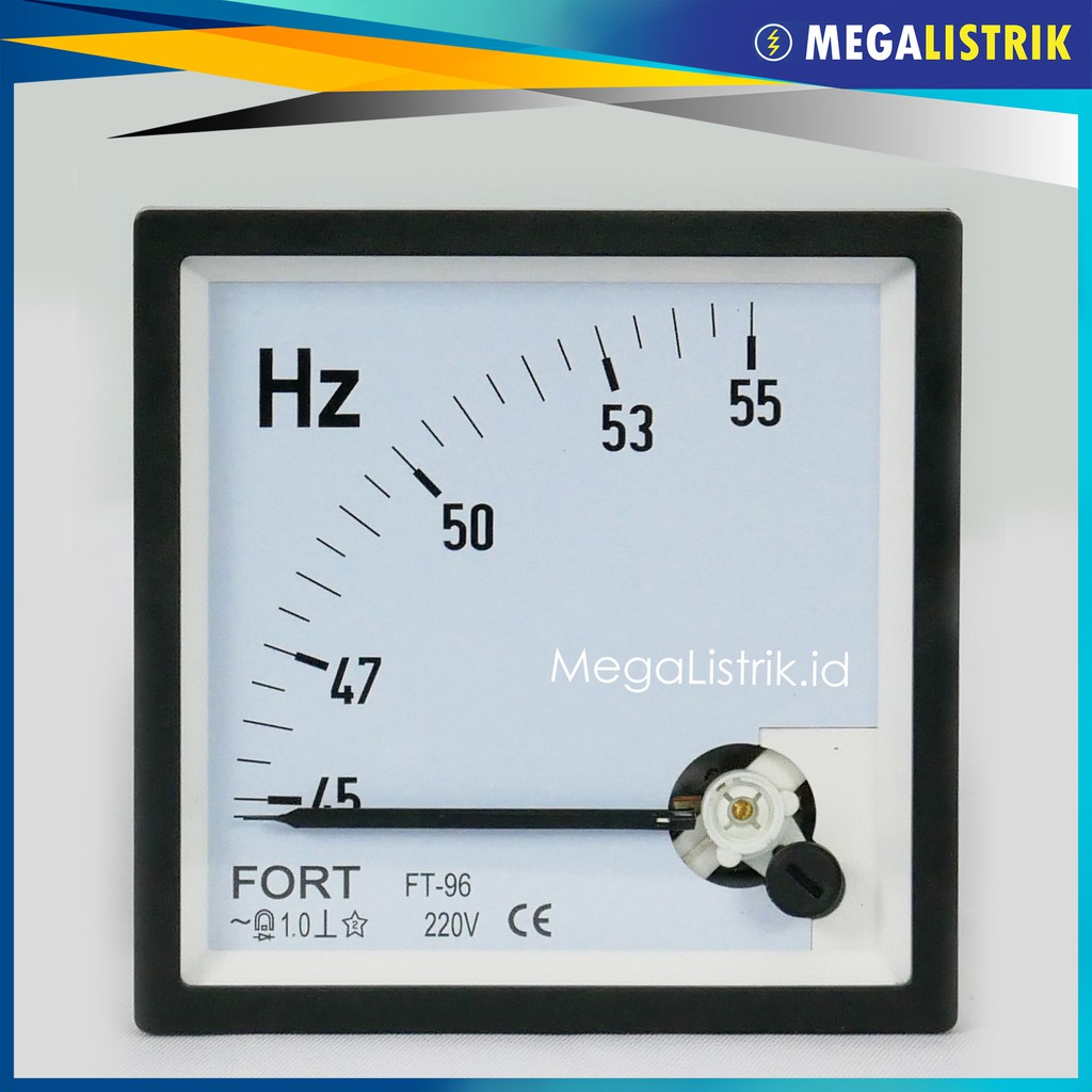 FORT HZ / FREKUENSI / FREQUENCY METER 45 55 HZ / 220V JARUM FT96HZ