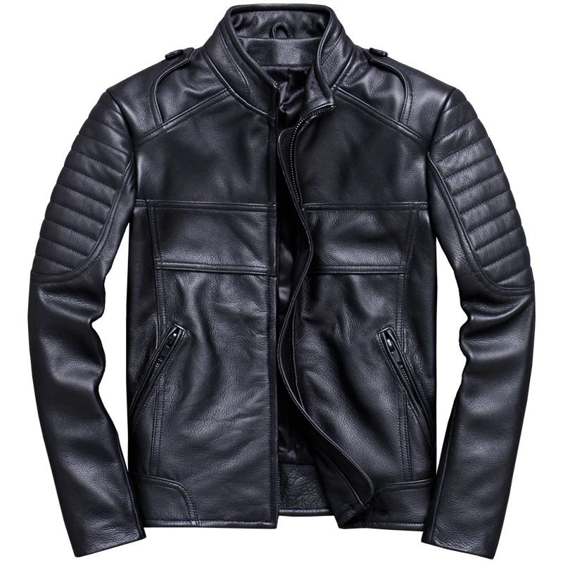 JAKET KULIT TOURING ASLI KULIT DOMBA | JAKET KULIT MOTOR | JAKET KULIT PRIA WARNA HITAM KETEBALAN 09