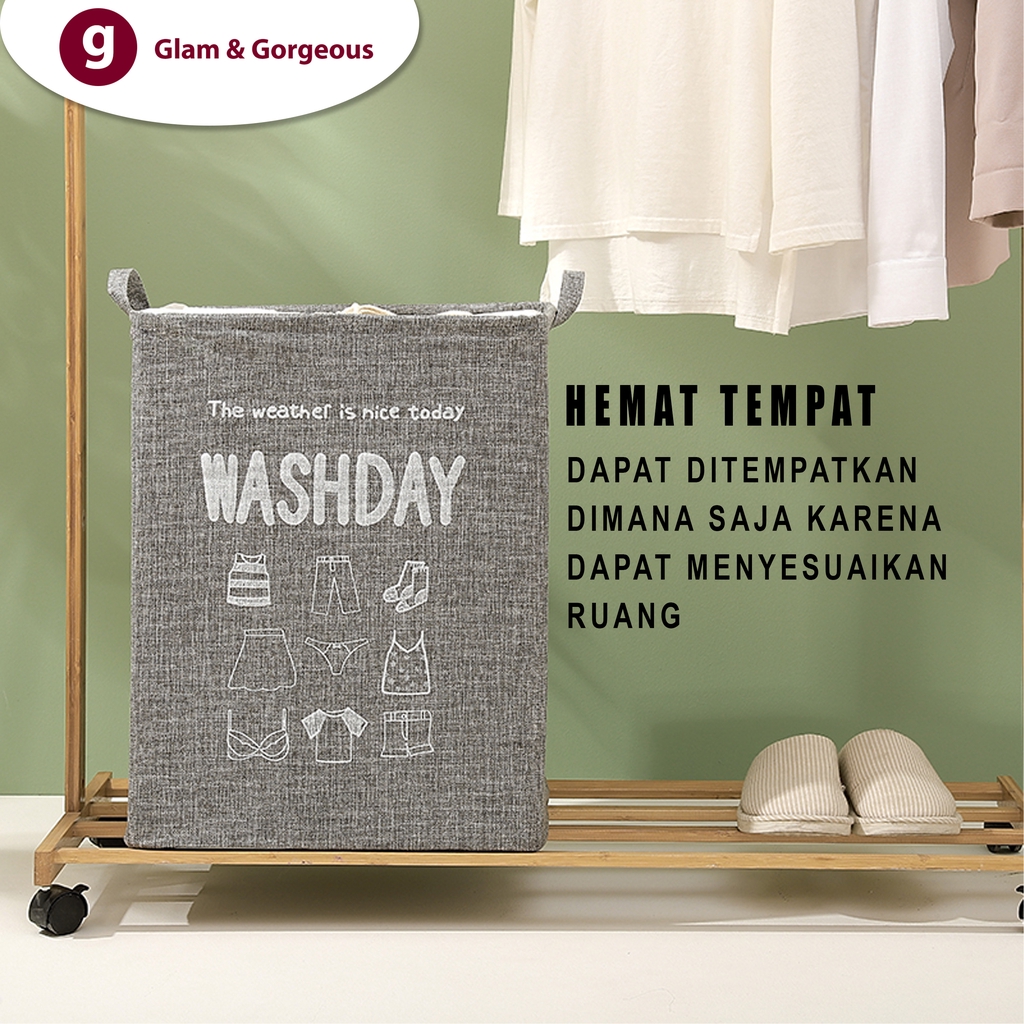 Keranjang Baju Kotor Cucian Keranjang Pakaian Laundry Basket KB016