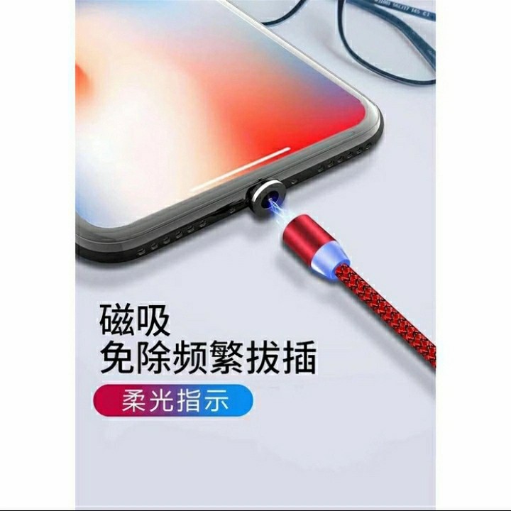 KABEL DATA USB MAGNET 3 IN 1 MICRO USB LIGHTNING IPHONE MAGNETIC TYPE C MAGNETIK