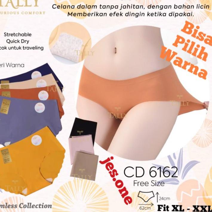 【READY】 Tally 6162 Celana Dalam CD Wanita Seamless Tanpa Jahitan Samping XL - XXL new