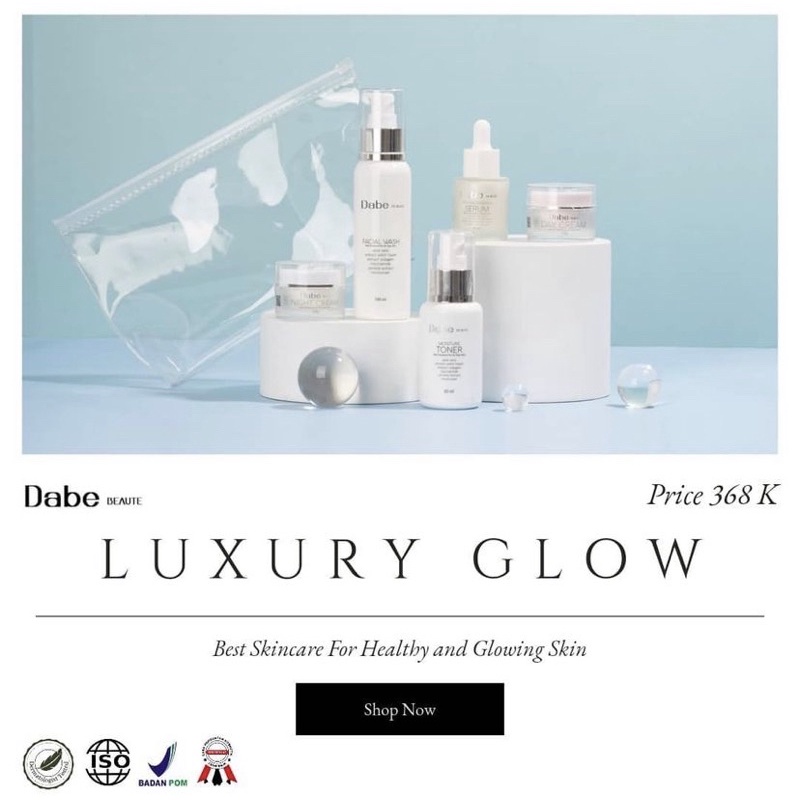 (GRATIS POUCH & SOUVENIR) LUXURY GLOW PACKAGE DABE BEAUTE SKINCARE by Bella Shofie Rigan (Dabe for y