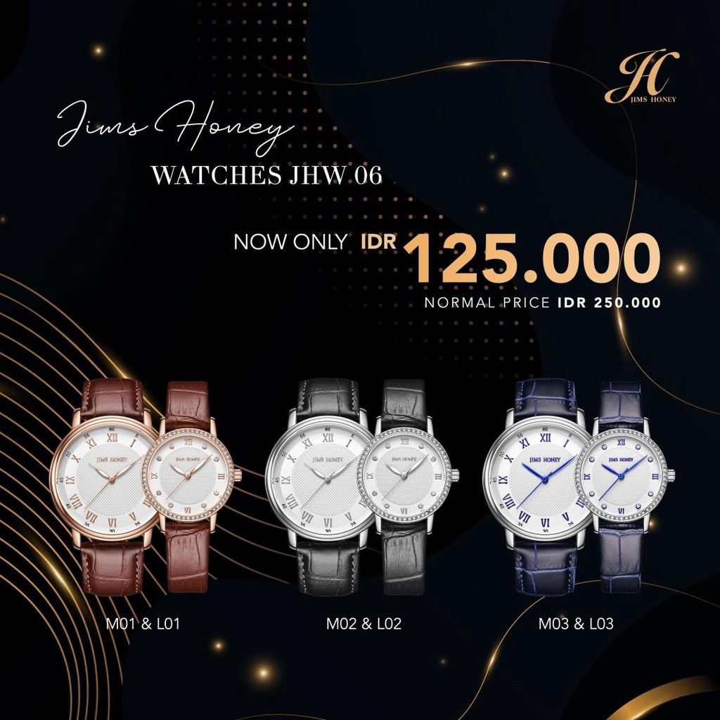 Jims Honey JHW 06 Jam Tangan Couple Watch Wanita Pria Analog Quartz