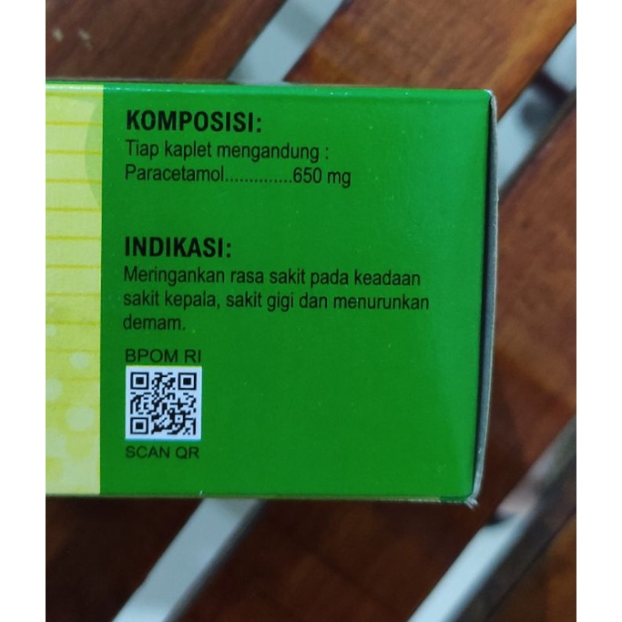 Emturnas Forte Paracetamol 650 Mg Isi 100 KAPLET  / Meredakan Demam / Sakit Kepala / Nyeri