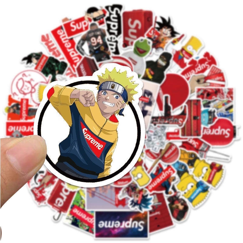 Supreme stiker Zhang fashion merek pribadi joint-nama notebook air Piala ponsel dekoratif stiker Jur