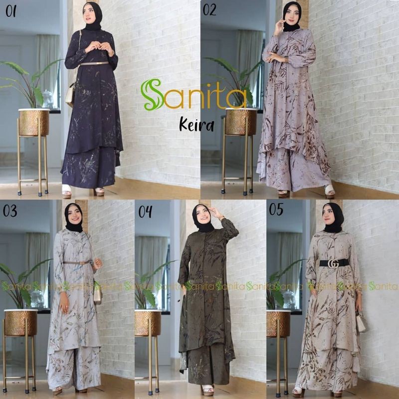 keira set setelan tunik kulot original by sanita hijab