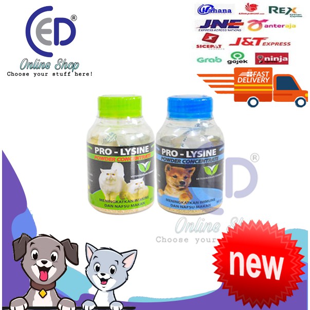 pro-lysine vitamin penambah nafsu makan &amp; imun untuk anjing &amp; kucing