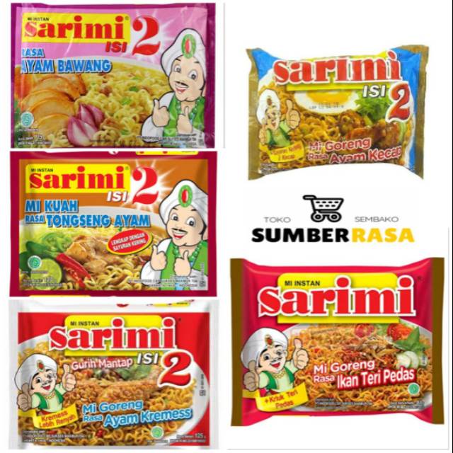 Mie Sarimi Isi 2 Ayam Bawang / Tongseng Ayam / Ayam Kremes / Ayam Kecap / Teri / Baso /Dok-Dok Deerr