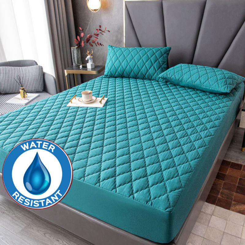 Sprei Waterproof anti ompol anti tahan air size Warna polos 180x200 160x200 120x200 90x200 200x200 Seprei Adem Karet 4 sisi ujung