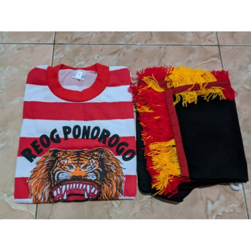 Setelan baju anak motif reog ponorogo murah / kaos reog anak ponorogo