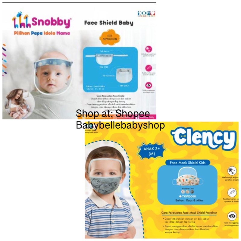 Snobby Face Shield Baby/ Face Shield Bayi/ Face Shield Anak/ Masker Anak