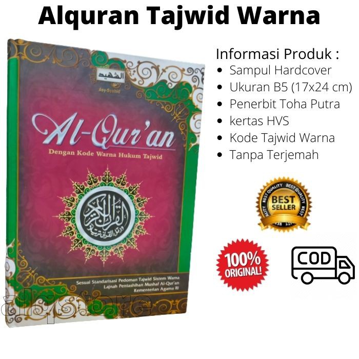 Al Quran Tajwid Warna Asy Syahid Uk B5 Tanpa Terjemahan Toha Putra Alquran Besar AsySyahid