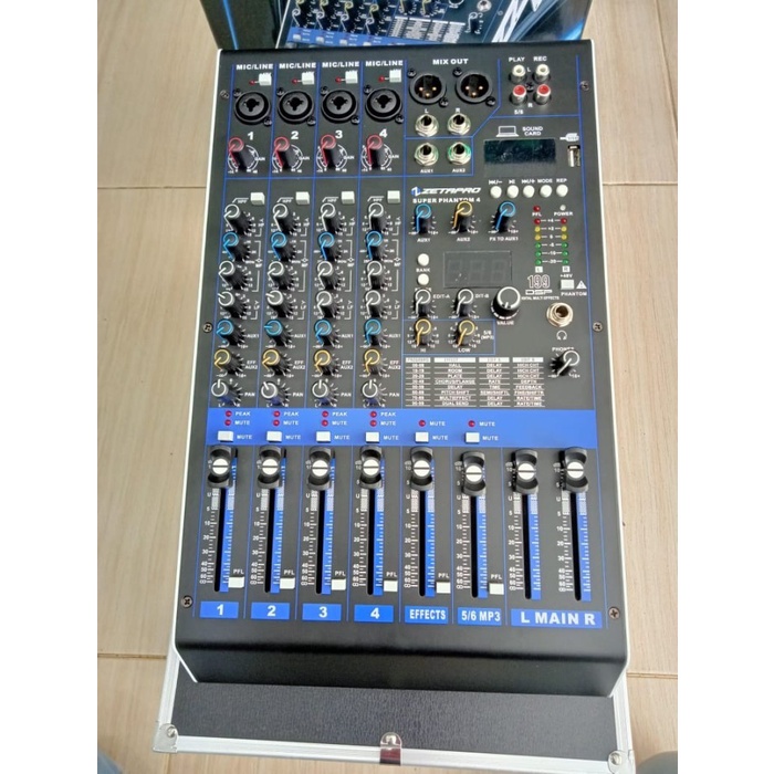 Mixer audio 4ch zetapro super phantom 4 original bluetooth free koper