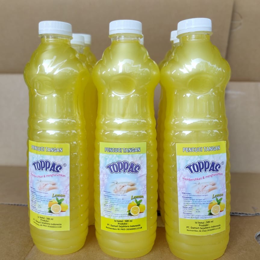 Toppas handsoap sabun cuci tangan botol 500 ml lemon / hand soap lemon