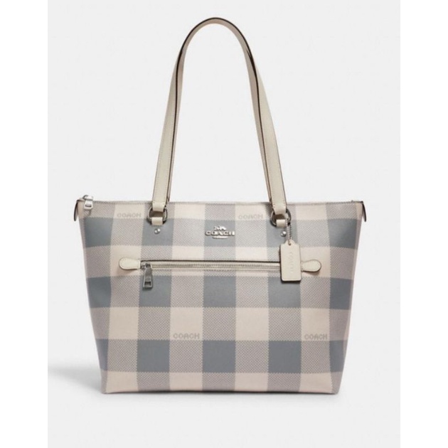 Coach Gallery Tote With Buffalo Plaid Print(C1773)