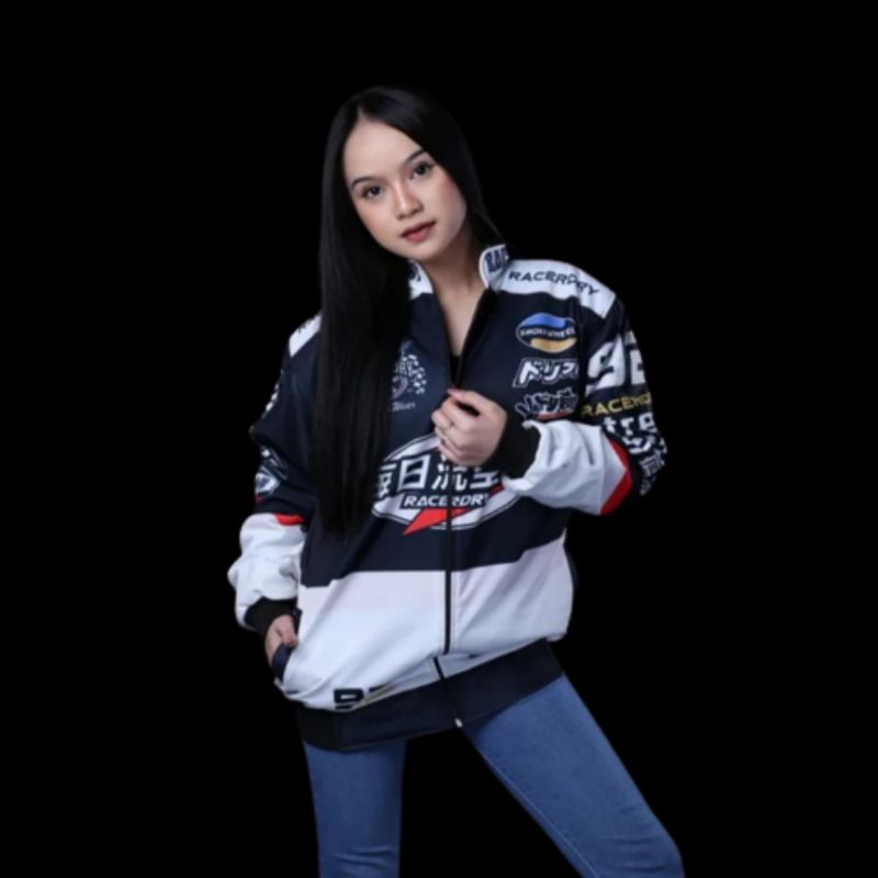 JAKET YAMAHA - JAKET HONDA - JAKET MOTOR - JAKET NASCAR PRIA PREMIUM - NASCAR RACING - JACKET RACING - NASCAR JACKET VINTAGE - VARSITY JACKET-sunmori putih
