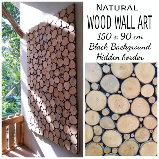 Wood wall art 150 x 90 cm Wallpaper hiasan dinding kayu Wall sticker