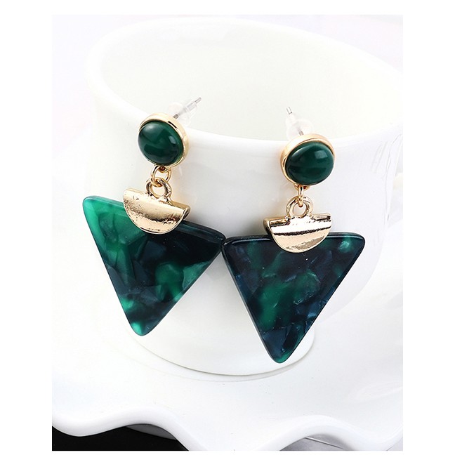 LRC Anting Tusuk Fashion Alloy Acrylic Inverted Triangle Earrings Y6184X