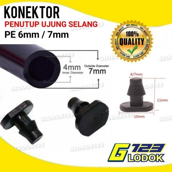 Penutup Selang PE 6mm atau 7mm Konektor End Plug