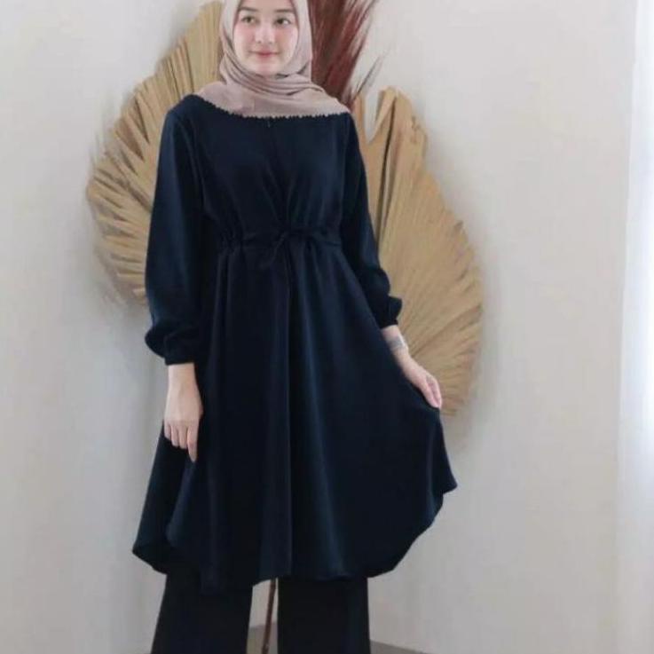Koleksi Terbaru.. Tunik Muslim Terbaru Tunik Tali Pinggang Serut Pakaian tunik Remaja Modern Tren Ke