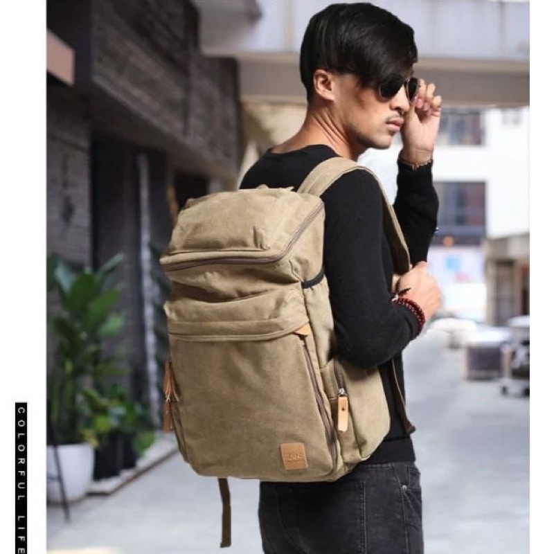 Tas punggung kanvas 9028,ransel,gemblok,backpack original