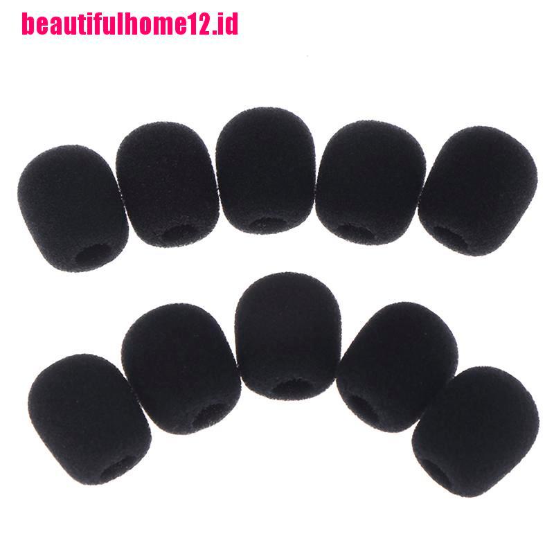 10pcs Busa Spons Cover Microphone Headset Praktis Warna Hitam