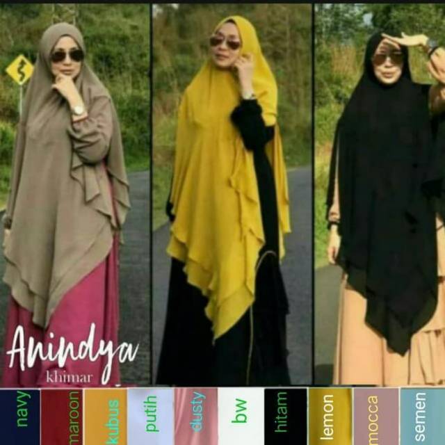 (KHIMAR MEWAH) Khimar Anindya Syari Dua Layer [Khimar Ceruty Jumbo Soft Pad Anindya]
