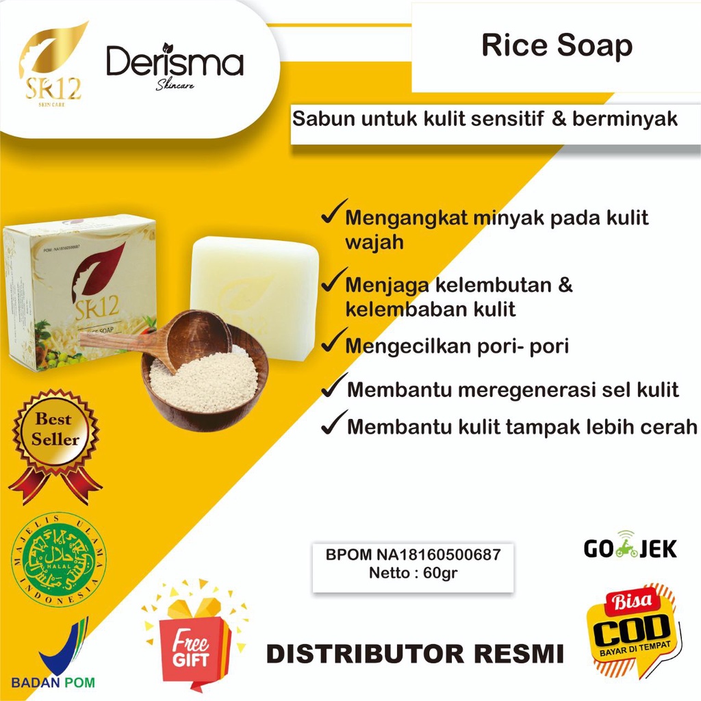 RICE SOAP SR12 | SABUN BATANG SR12 | SABUN UNTUK BERMINYAK | SABUN SR12 TERLARIS | SABUN SR12 TERMUR