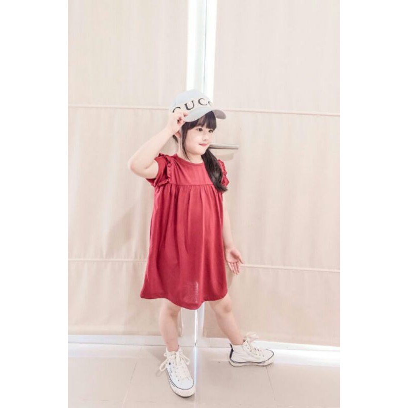 Dress Anak Baju Perempuan Kaos Rempel 1-5 Tahun Emille Dress Merk Jump Inc