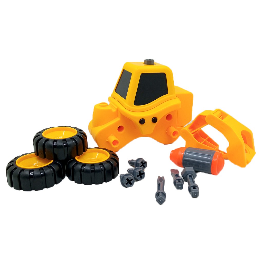 Toy Addict DIY Mobil Konstruksi Traktor Buldozer Beko Mainan Anak Laki