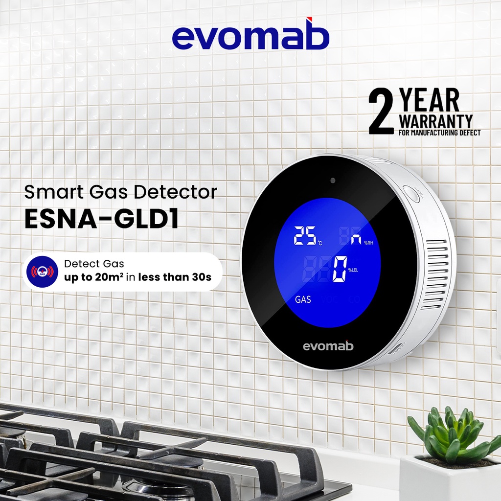 Jual evomab Smart Gas Detector Pendeteksi Gas Bocor Wifi IoT Smart Home