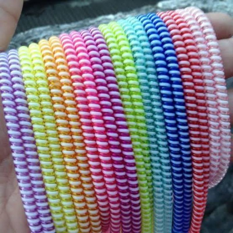 (isi 5pcs) Pelindung kabel 2 warna pelindung kabel spiral 2 tone 5pcs