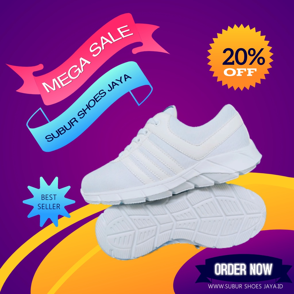 SEPATU SPORT ADIDAS PUTIH POLOS PRIA WANITA TERMURAH TERLARIS TERKINI