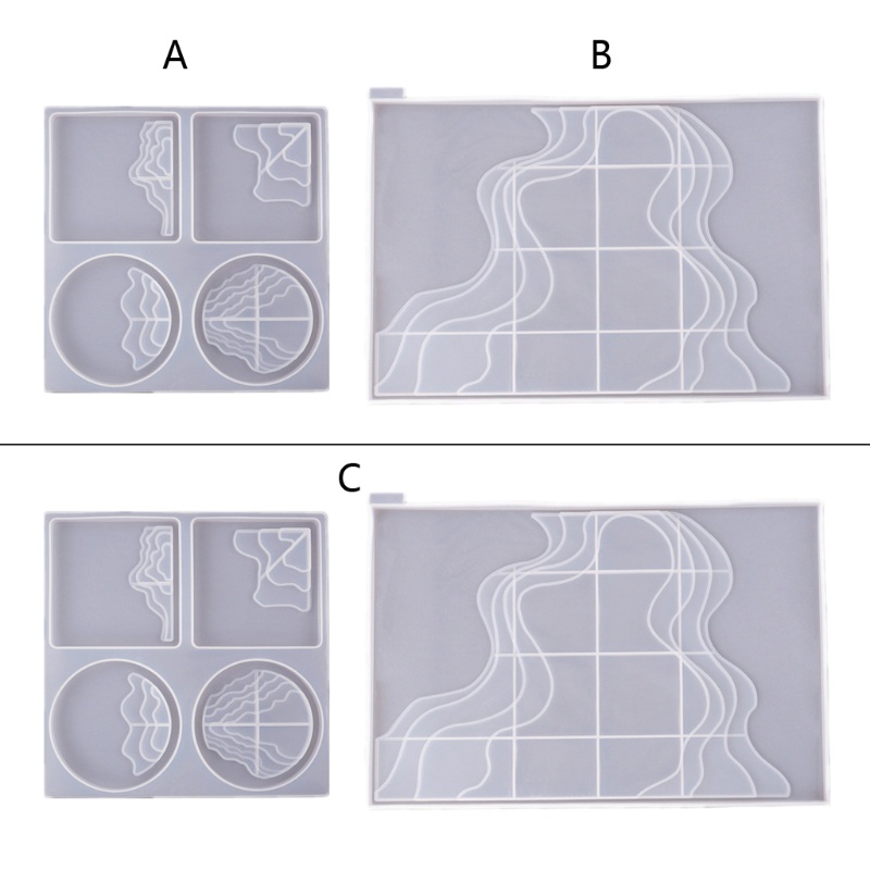 SIY  Irregular Coaster Tray Resin Casting Silicone Molds Kit Terrace Storage Tray Resin Mold Home Decor Resin Art Crafts Tool