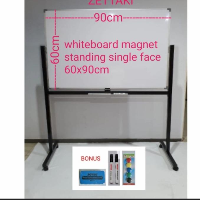

READY STOCK Papan Tulis Whiteboard Standing Magnet Single Face ZETTAKI 60x90cm