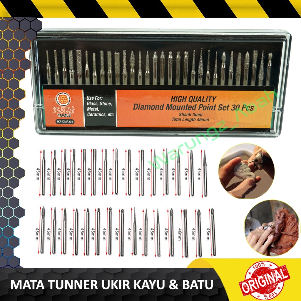 KEPALA MATA BOR GRAFIR PELUBANG UKIR MINI KECIL BATU INTAN KAYU BESI PLASTIK MIKA DRILL TUNER DIAMON