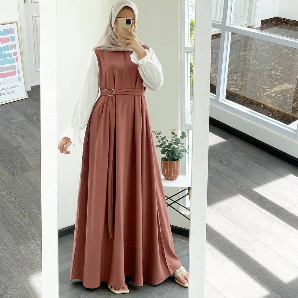 Angel Gamis Muslim Terbaru Grosironlinemurah Dressmuslim Dresswanita Dressmurah Bajudress GAMIS-bianca grey