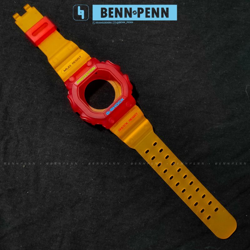 BEZEL STRAP JAM TANGAN CASIO G SHOCK GX 56 RED AND YELLOW