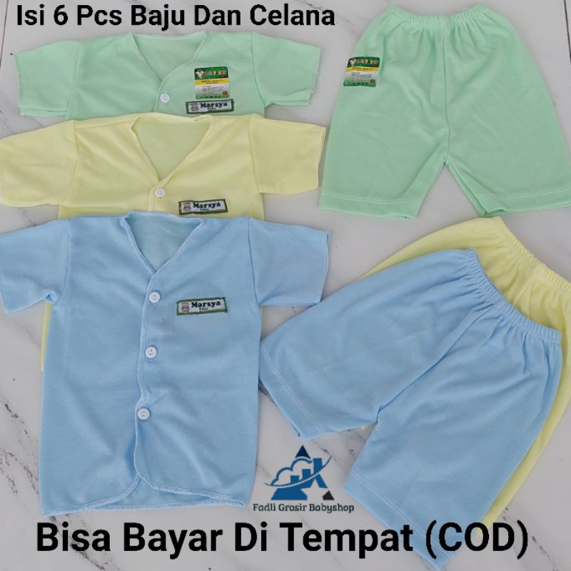 6 Pcs Baju Celana Bayi Newborn Pendek Neci Terbaru