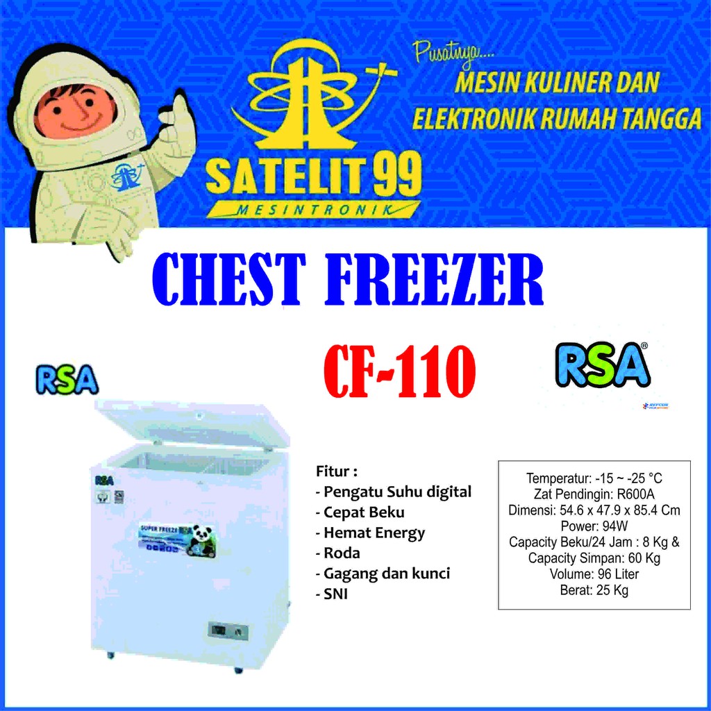 CHEST FREEZER / BOX FREEZER 96 Liter RSA CF-110