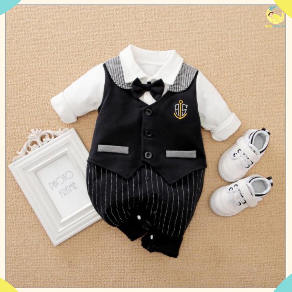 [COD]  jumper bayi TUXEDO HITAM / jumper bayi lengan panjang / baju bayi lakilaki import/Babylovanta