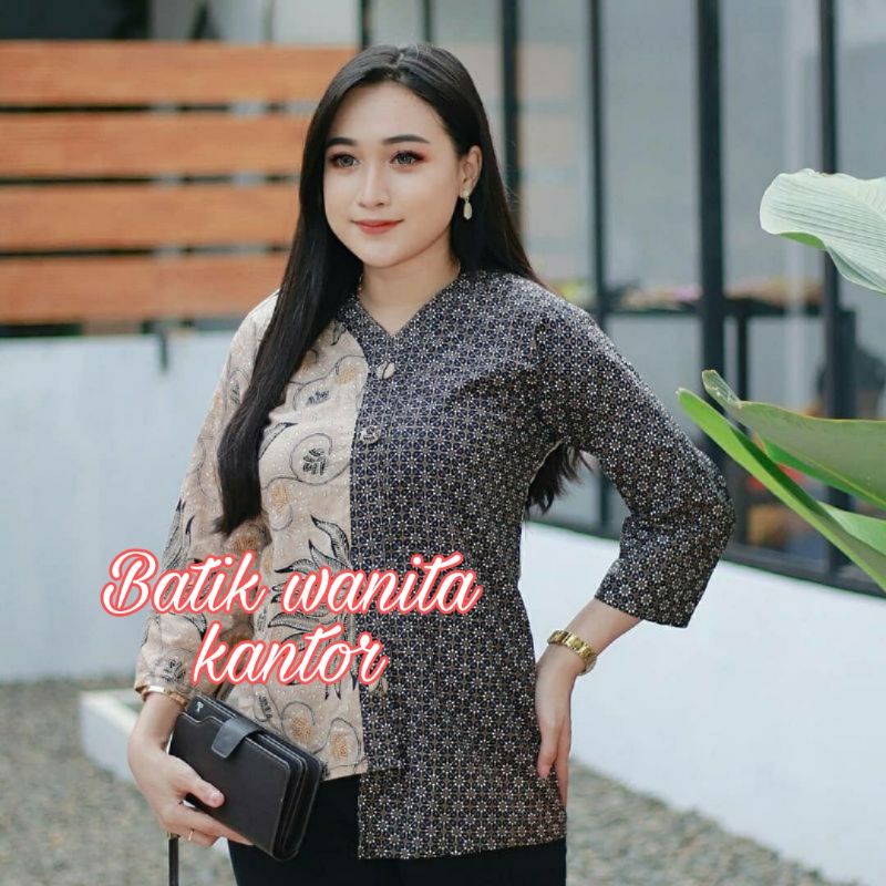 tey-17 Batik Wanita ASJ SA HRB026 Kenogo Kemeja Tosca Pendek-9
